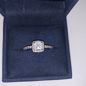 Pandora Square Sparkle Halo Ring